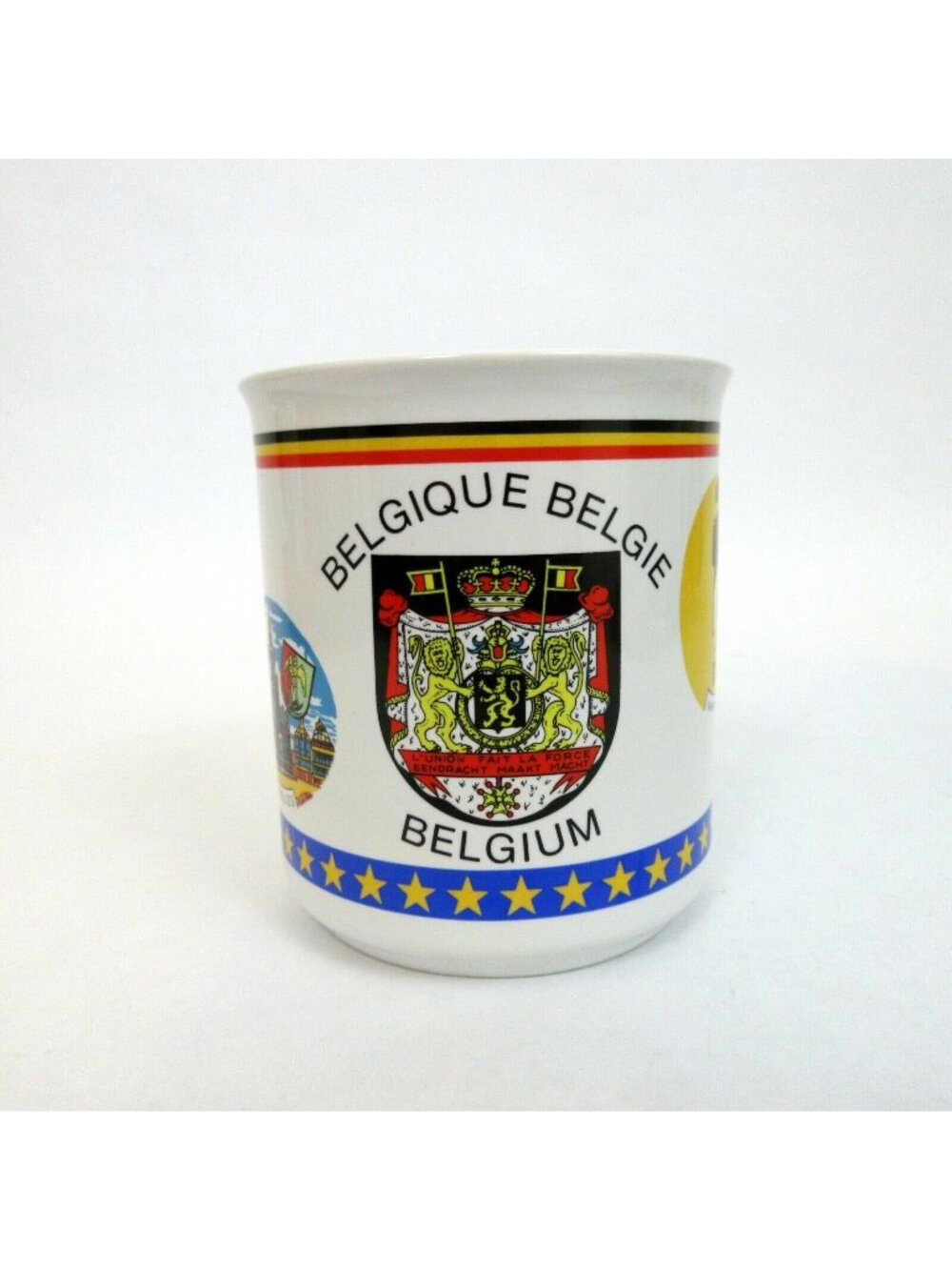 Belgique Belgie BELGIUM Coffee Tea Mug COAT OF ARMS 8 oz. White Ceramic NEW